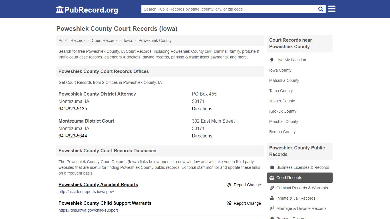 Free Poweshiek County Court Records (Iowa Court Records) - PubRecord.org